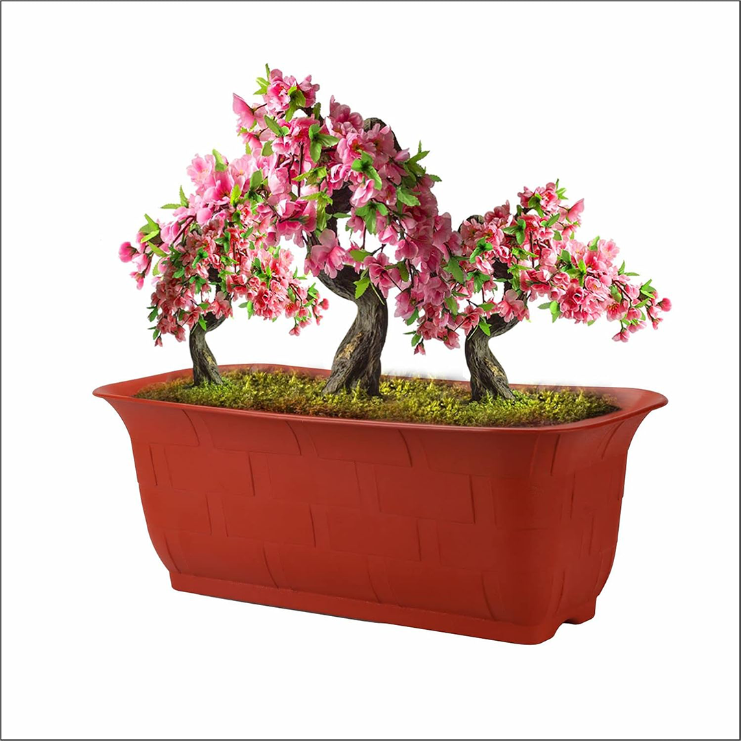 20 Inch Brown Window Planters Lightweight & UV Resistant (Set of 3)