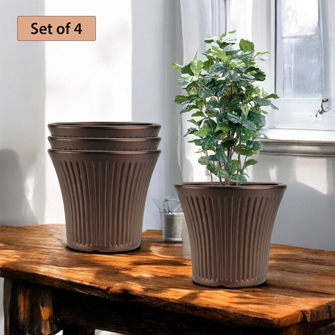 10 Inch Tancy Round Flower Pots  Set of 4
