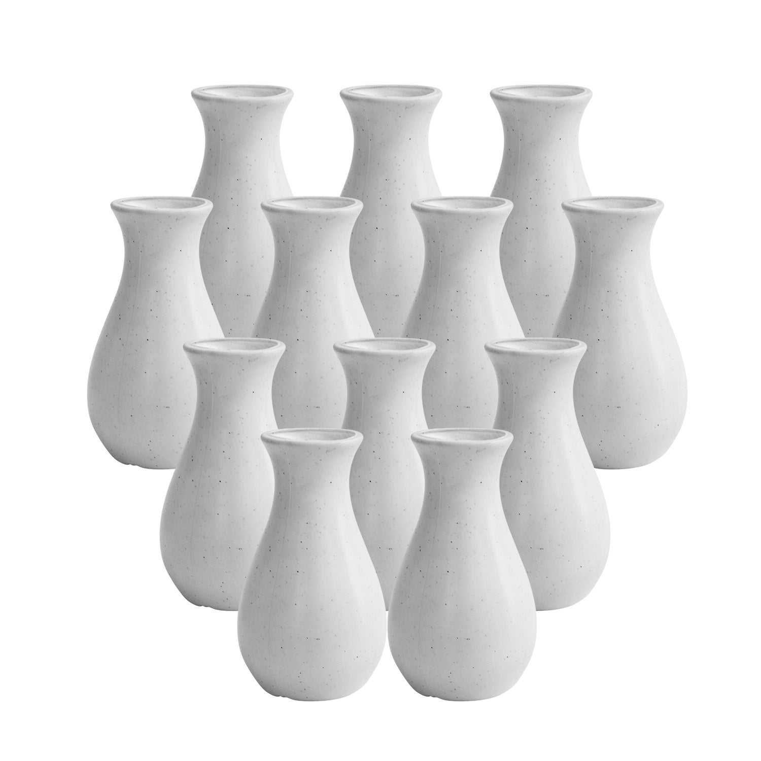 6 Inch Round Grey Lucky Plastic Flower Vases  Indoor Decor (Set of 2)