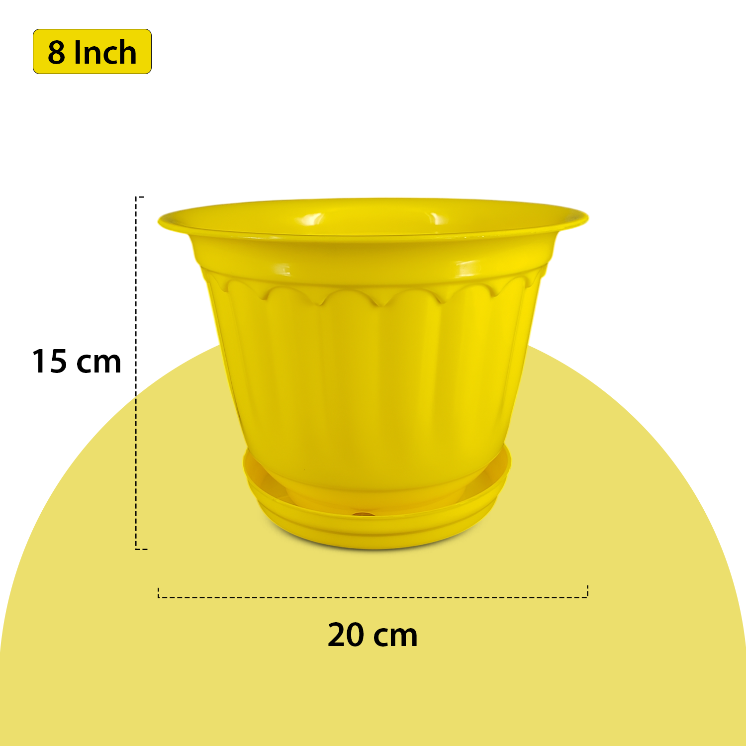 12 Inch Jasmine Planters with Drip Tray Home & Garden Decor (Set of 3)