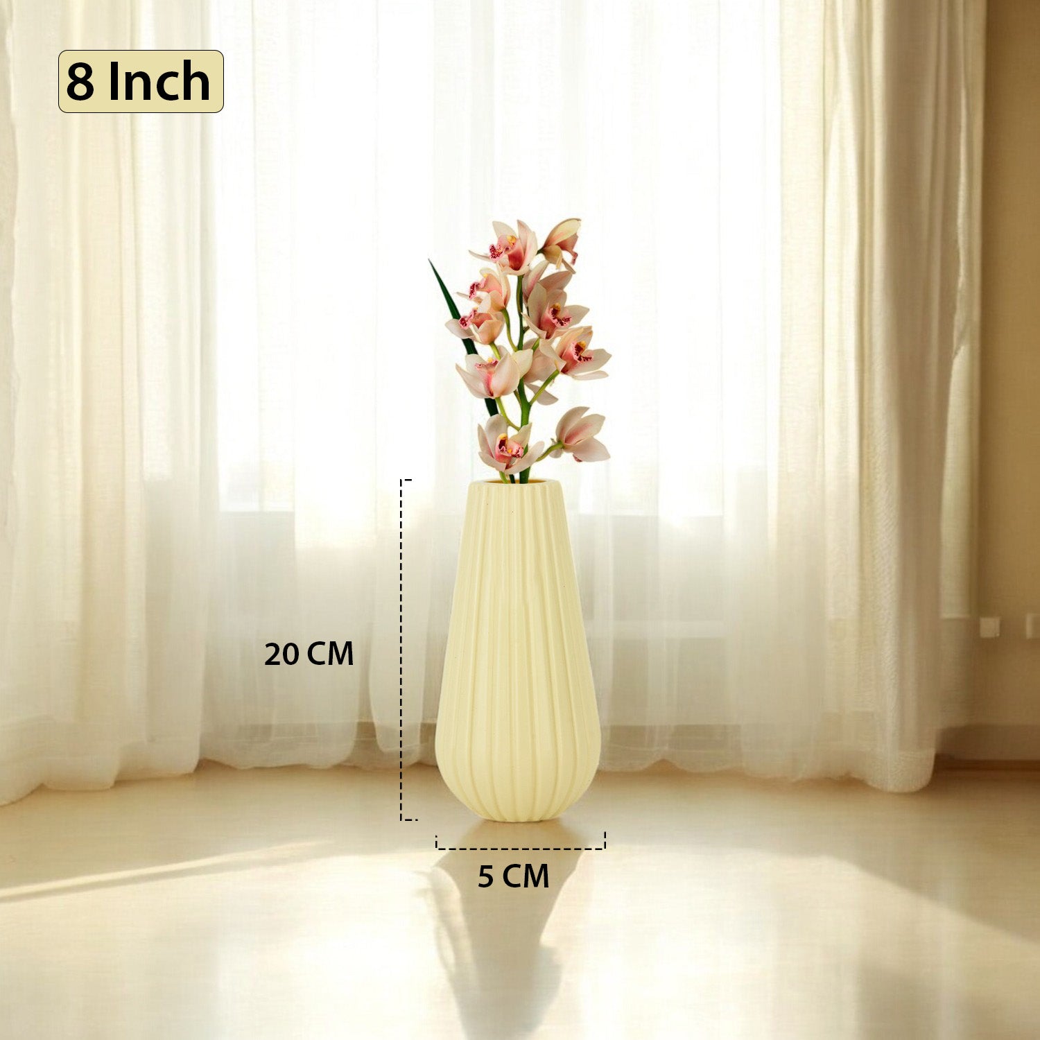 8 Inch Omega Round Flower Vase (Set of 2)