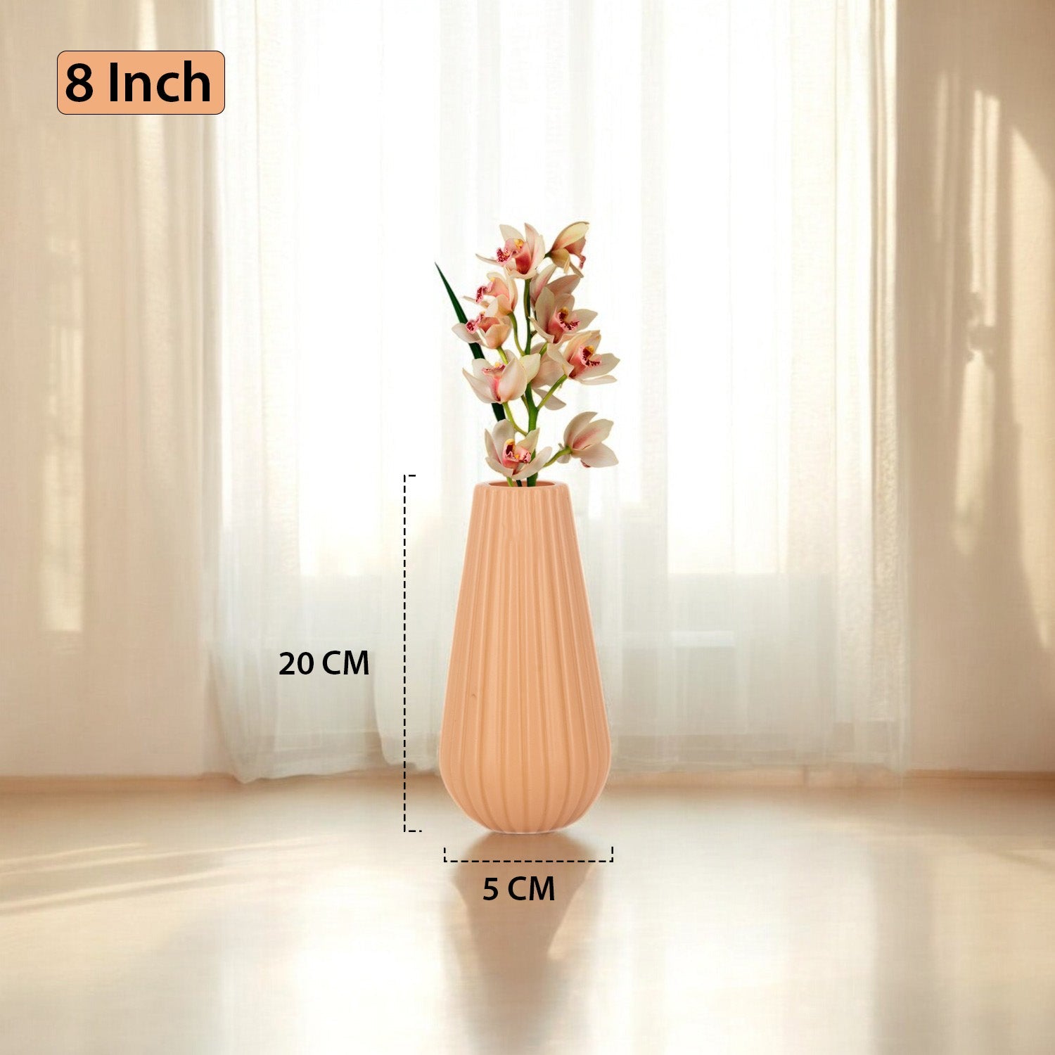 8 Inch Omega Round Flower Vase (Set of 2)