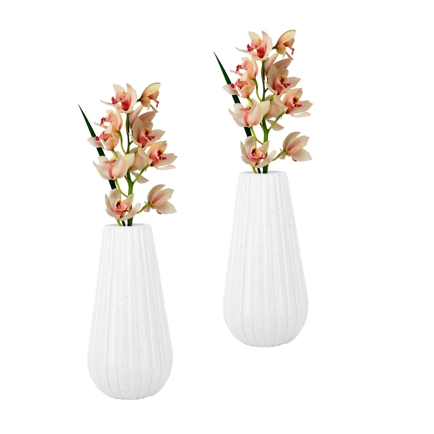 8 Inch Omega Round Flower Vase (Set of 2)