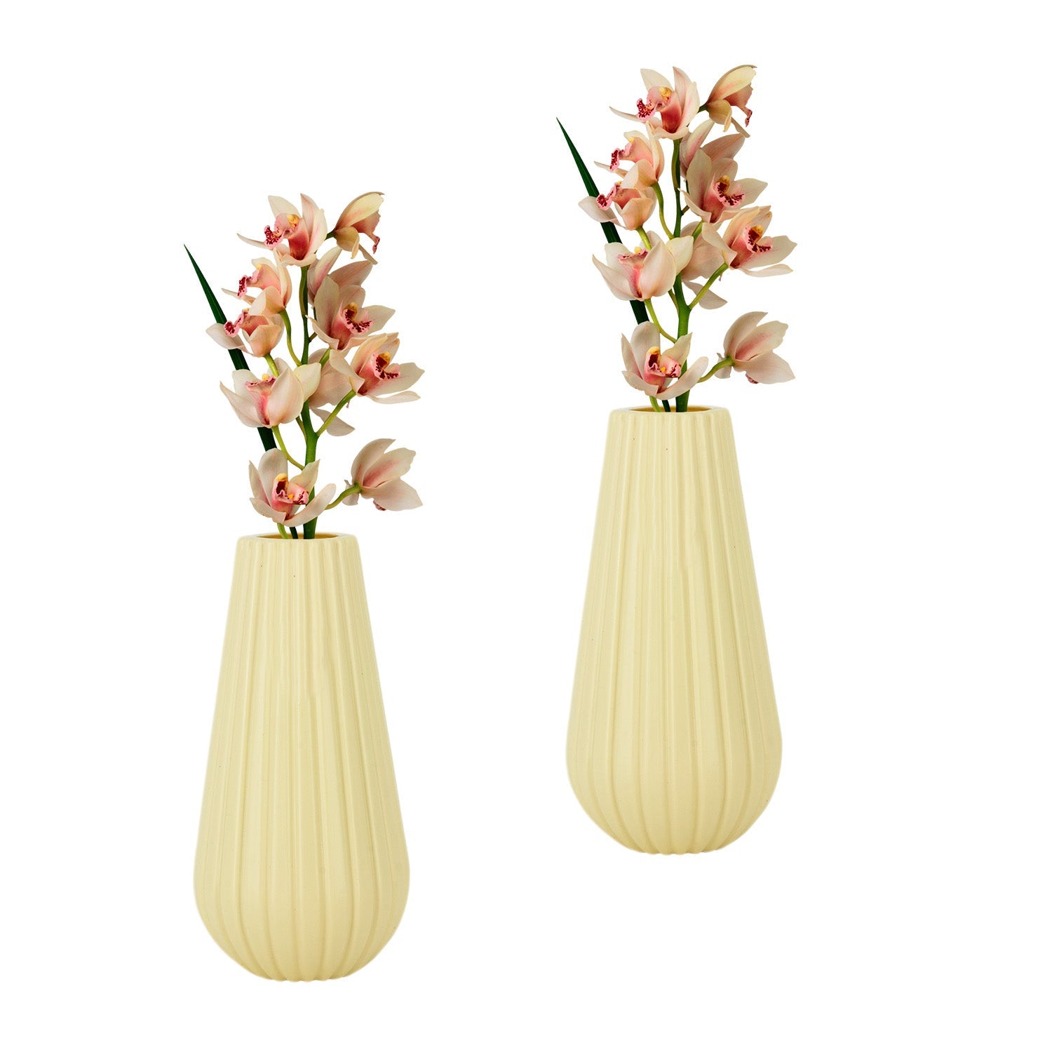 8 Inch Omega Round Flower Vase (Set of 2)