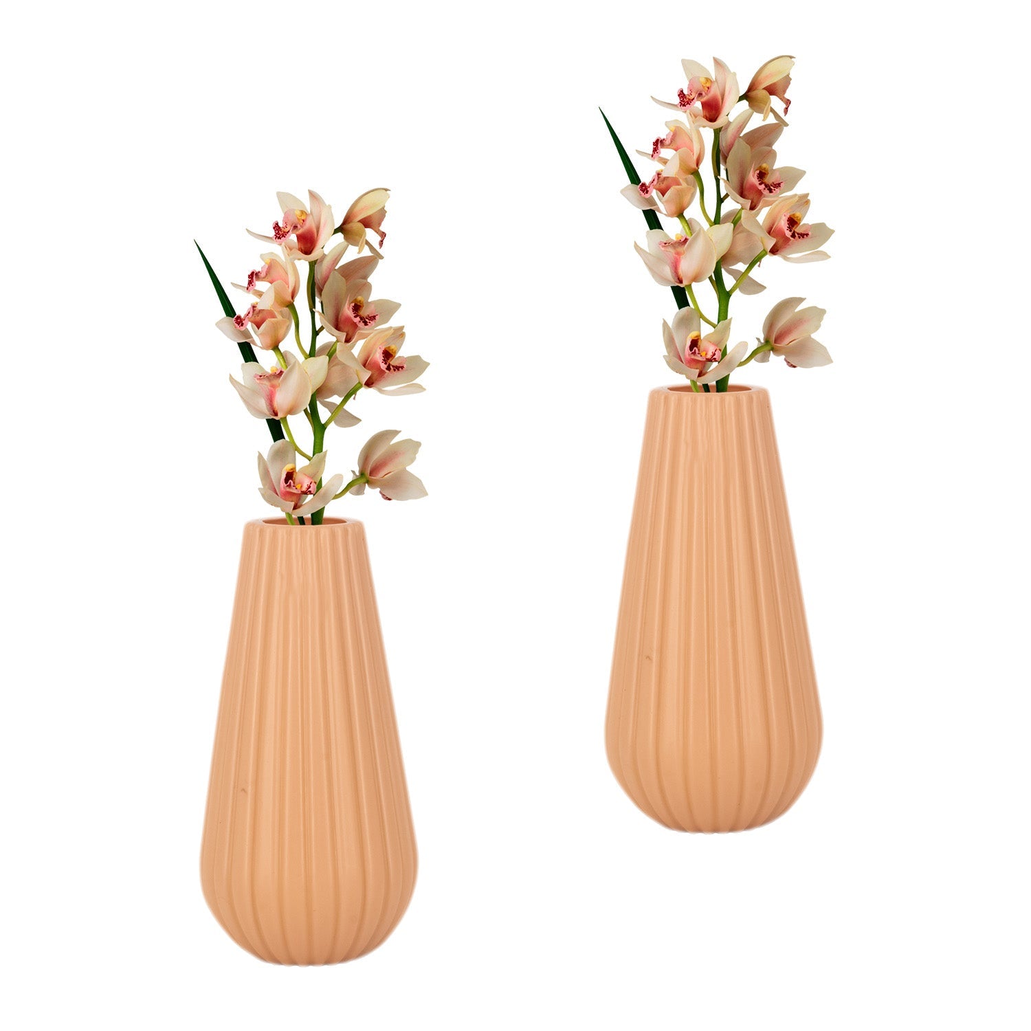 8 Inch Omega Round Flower Vase (Set of 2)