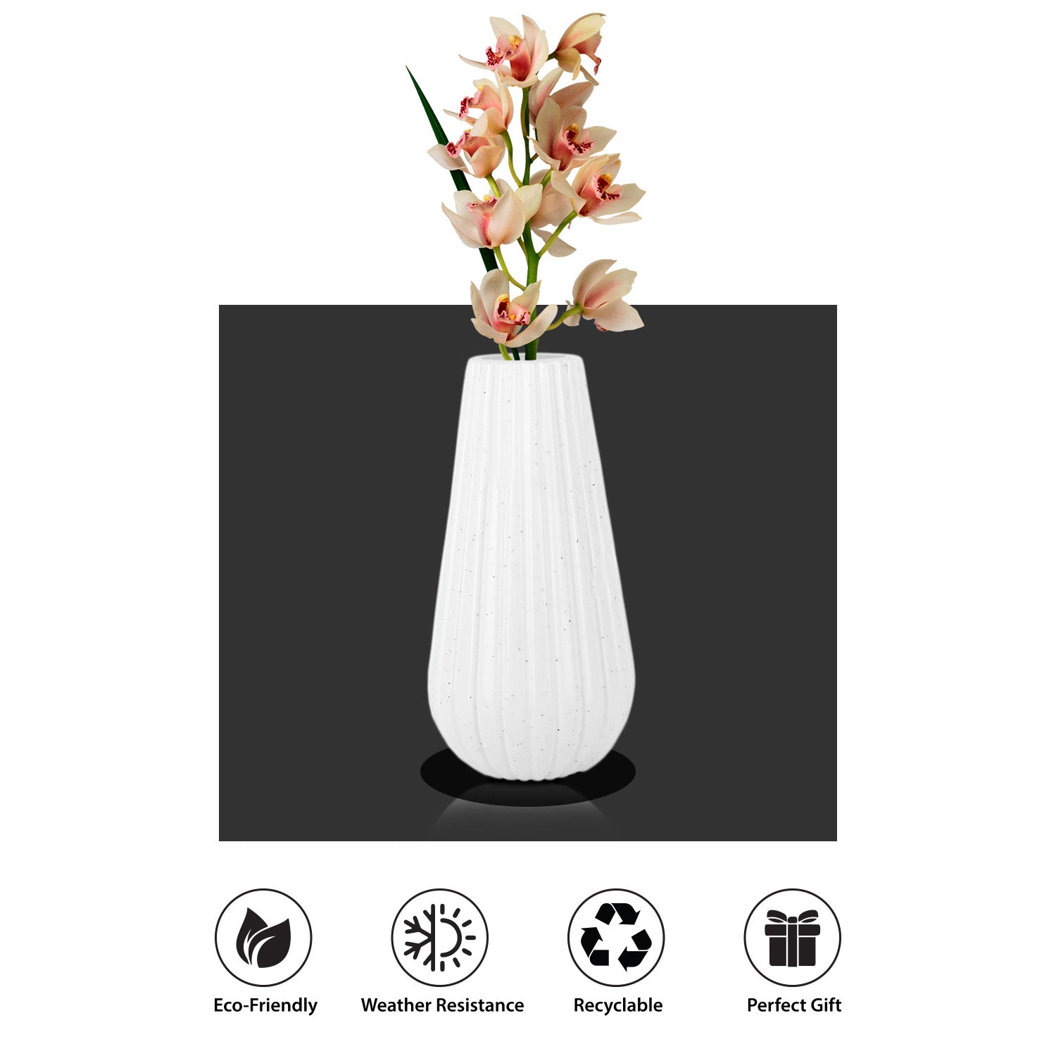 8 Inch Omega Round Flower Vase (Set of 2)