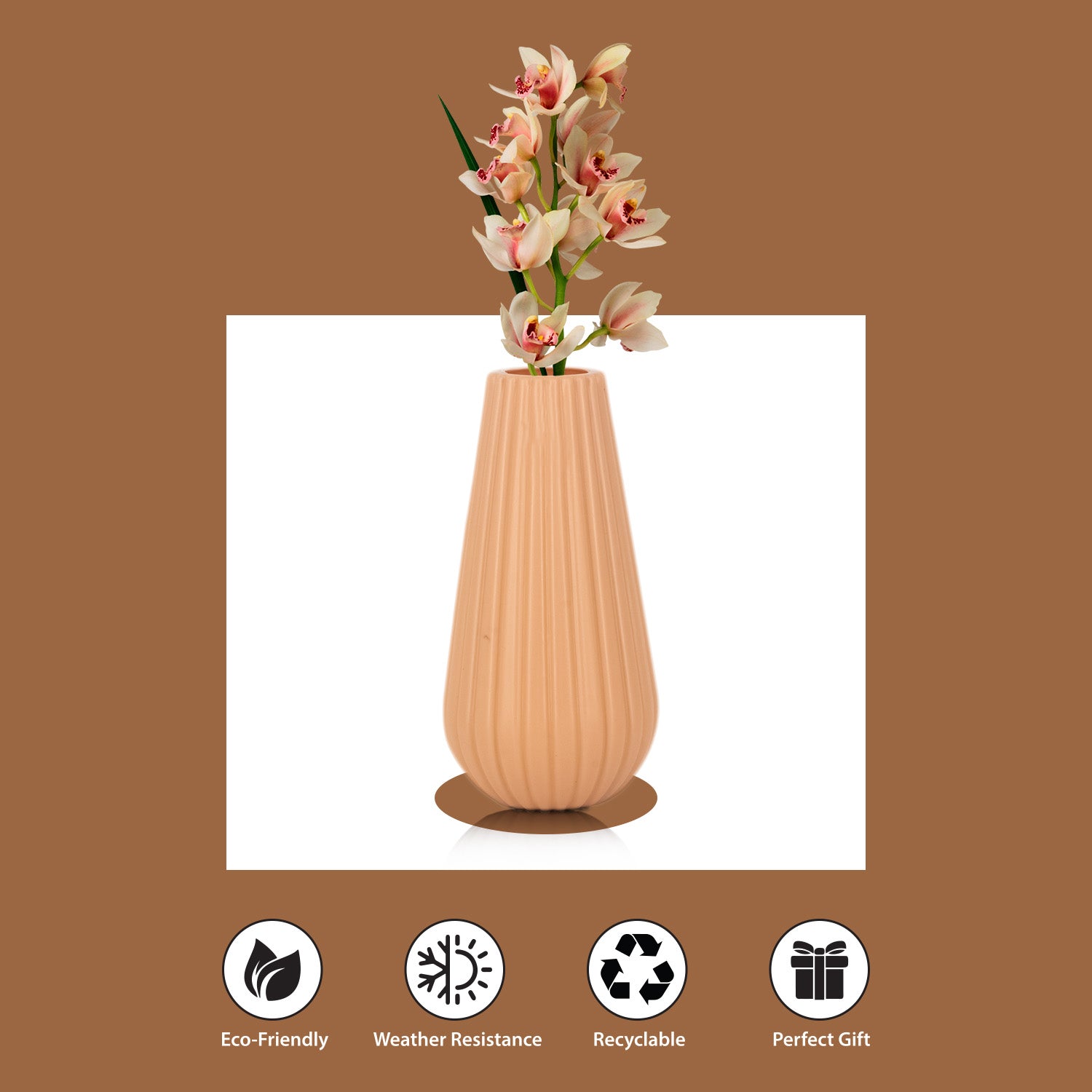 8 Inch Omega Round Flower Vase (Set of 2)