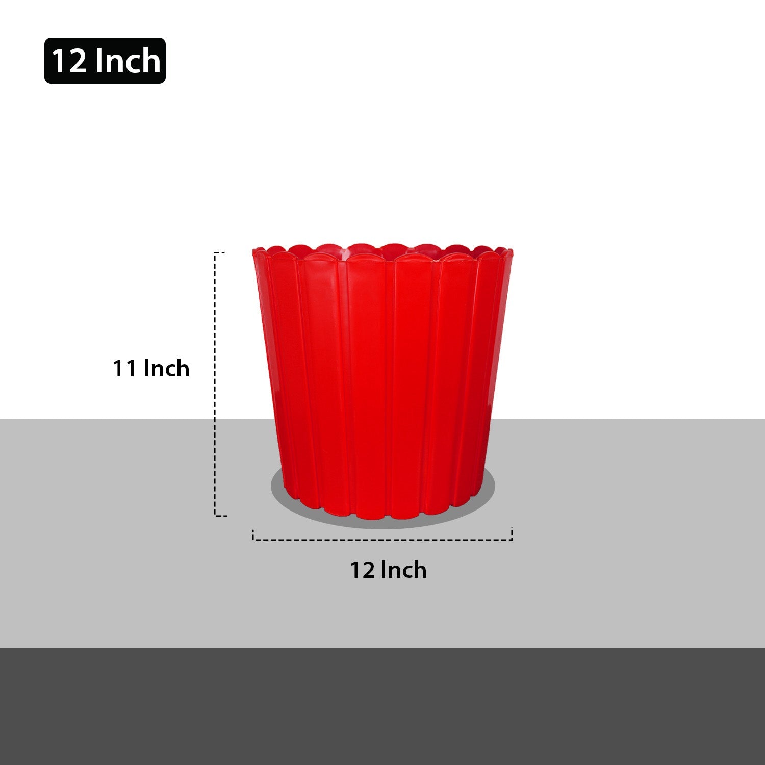 7 Inch Poppy Round Flower Pots  Set of 2