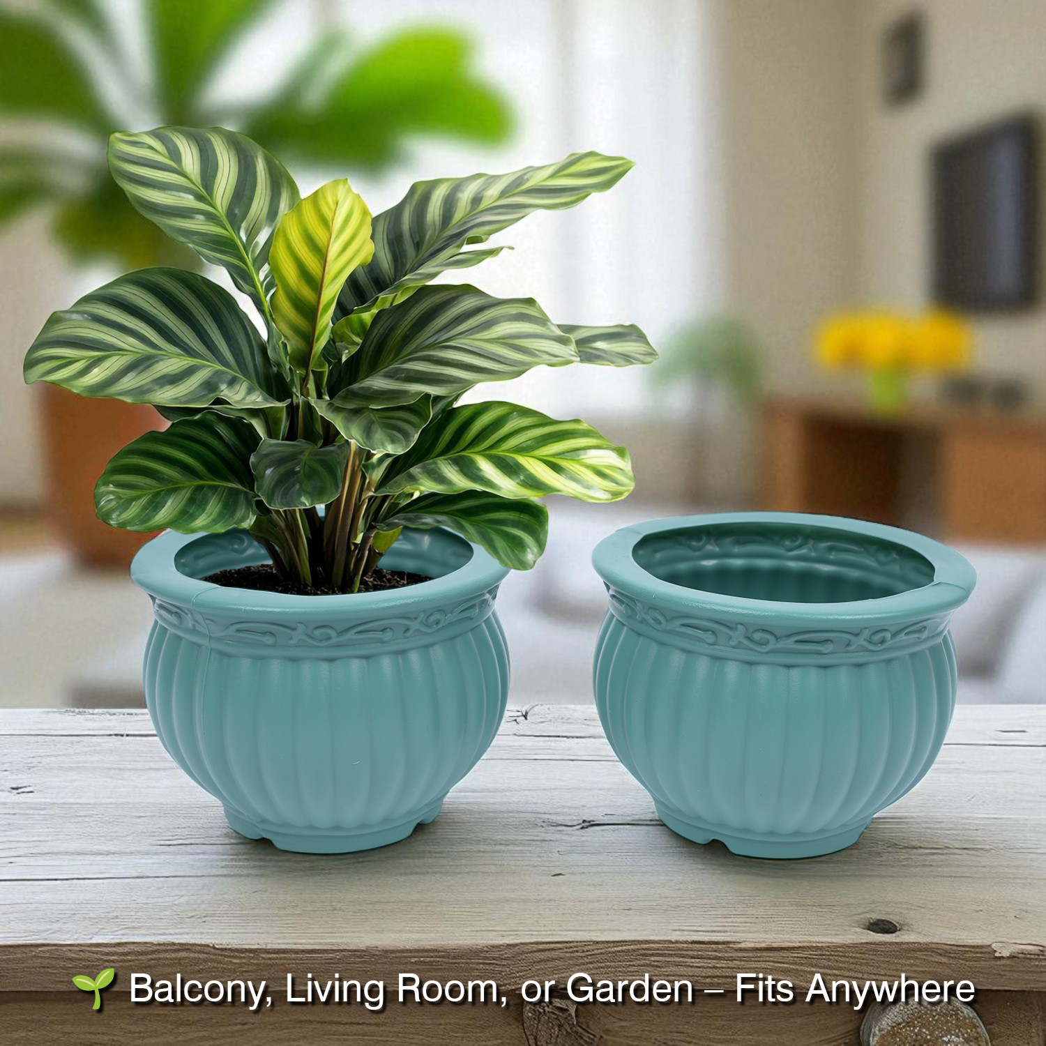 5 Inch Kanha Matki Plastic Flower Pots  Set of 2