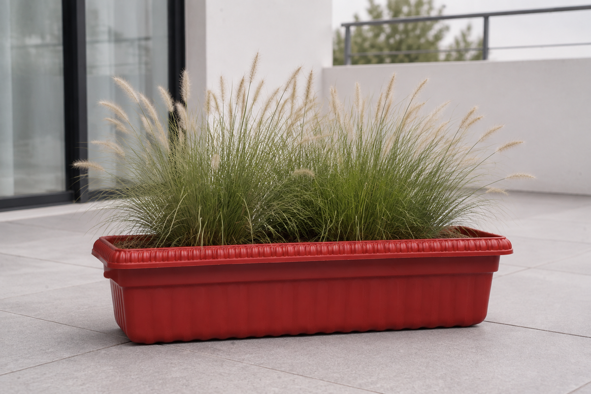Nuclear  Plastic Planter Pots for Plants – 25 Inch Trough Pots (Set of 2) | 100% Virgin Plastic Flower Pots for Home, Office, Balcony & Garden Decor