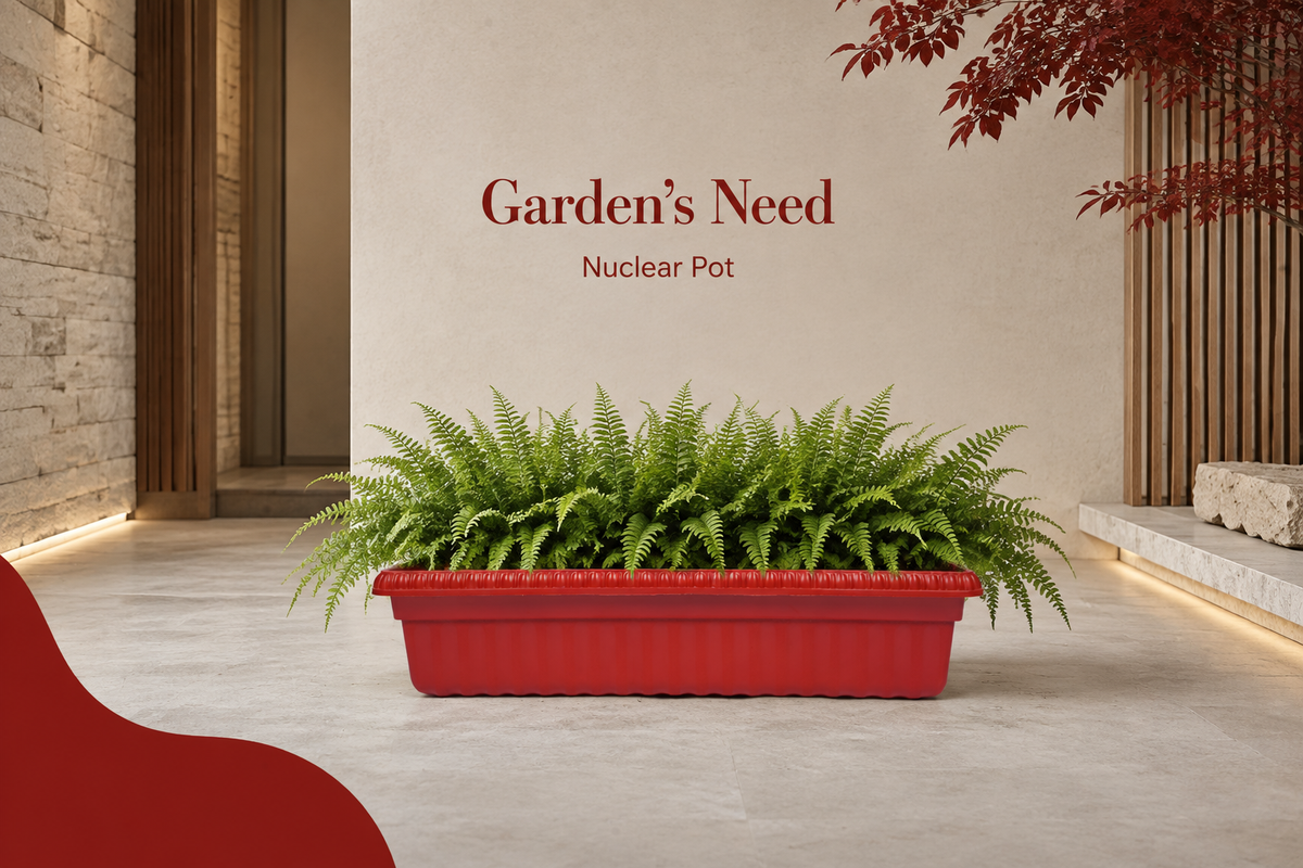 Nuclear  Plastic Planter Pots for Plants – 25 Inch Trough Pots (Set of 2) | 100% Virgin Plastic Flower Pots for Home, Office, Balcony & Garden Decor