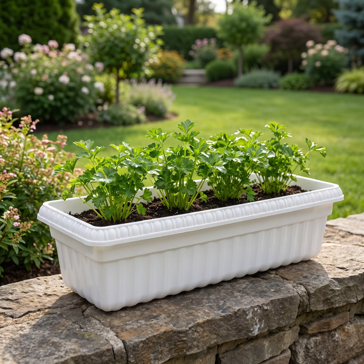Nuclear Pot 25 cm White Planter | Modern Decorative Flower Pot | Set of 1