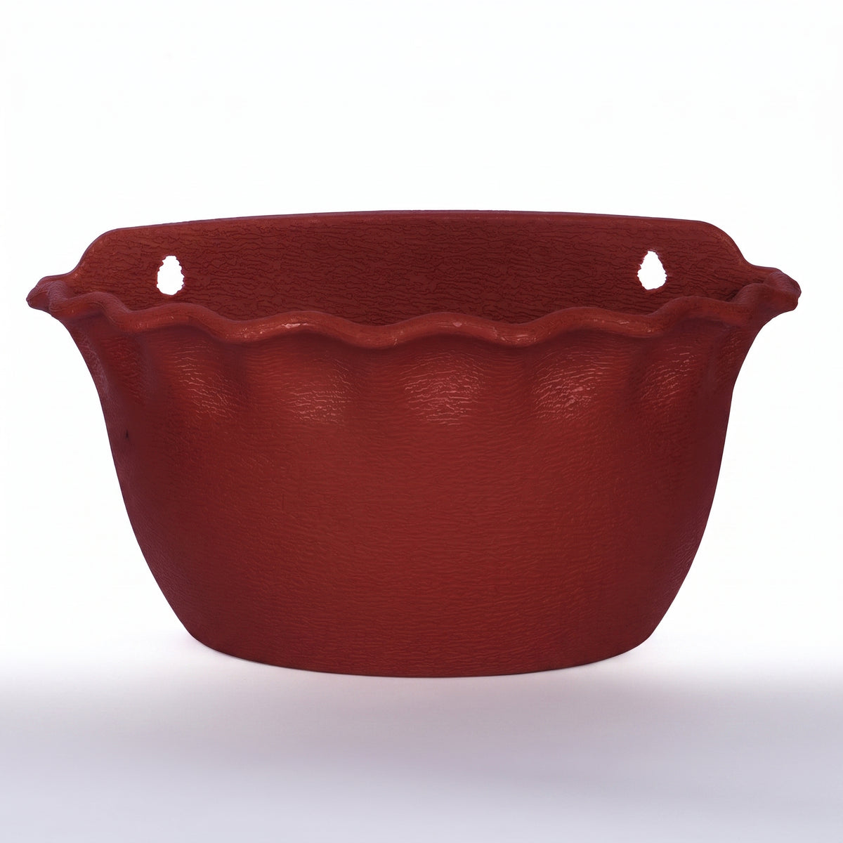 12" Platinum Wall Planter  Pot – Scalloped Rim Hanging Planter, Set of 4 (12" Terracotta)