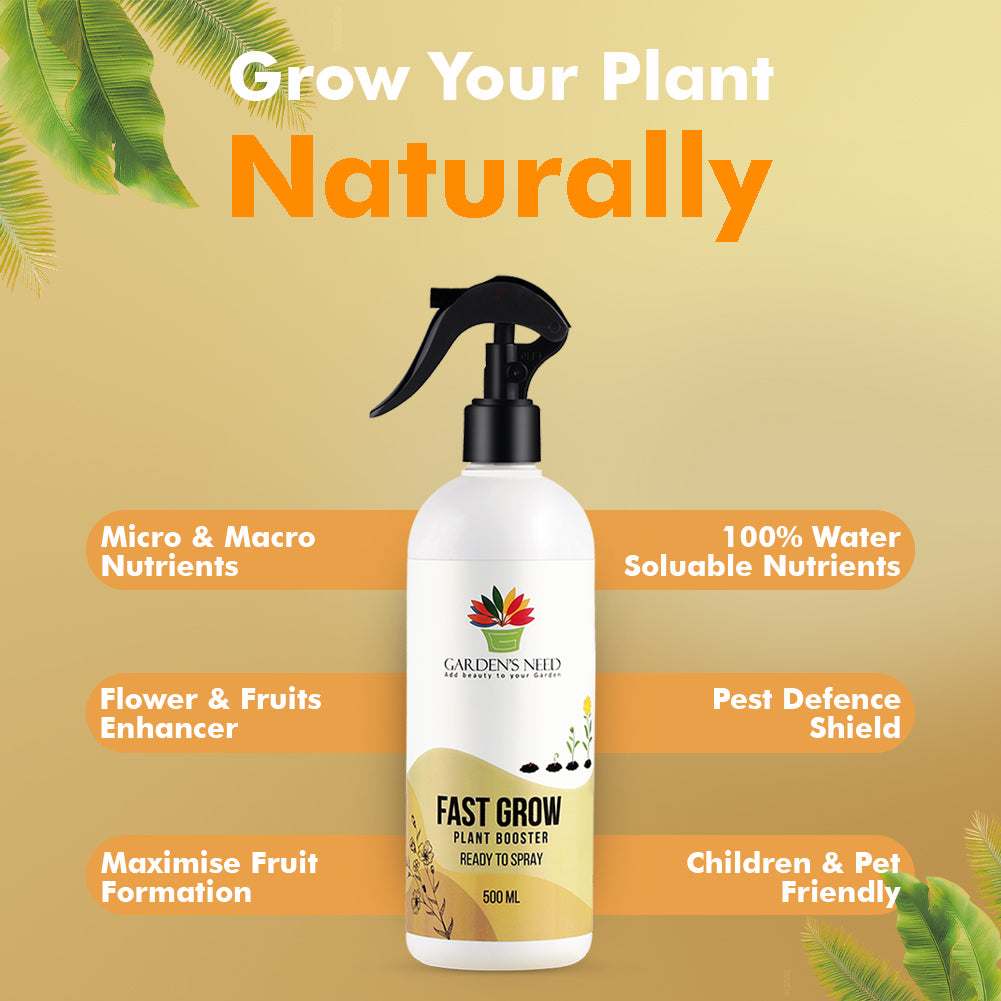 GARDEN'S NEED Fast Grow Plant Booster Spray – Ready to Use, 500ml