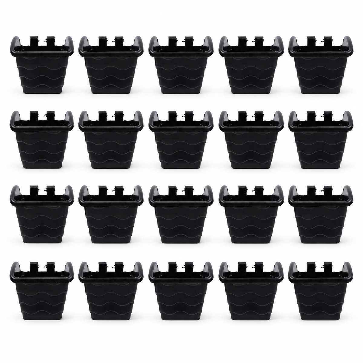 Vertical Hook Pot 4 Inch Black (Set of 20) – Hanging Wall Planters for Vertical Gardening, Nursery Plant Pots for Indoor Outdoor Balcony Garden