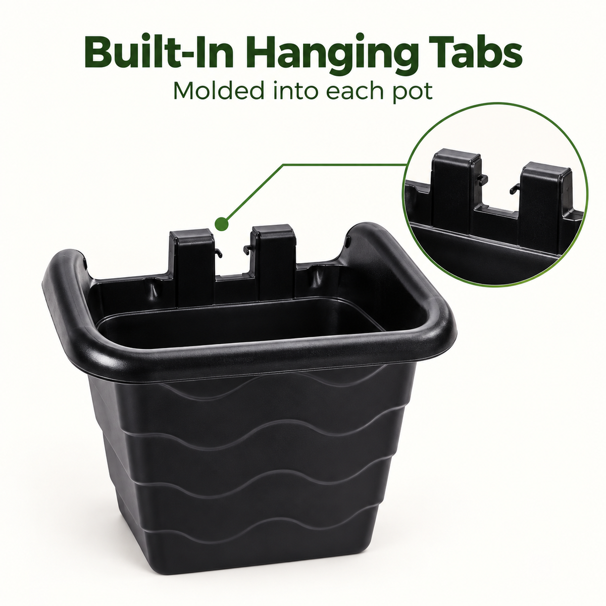 Vertical Hook Pot 4 Inch Black (Set of 20) – Hanging Wall Planters for Vertical Gardening, Nursery Plant Pots for Indoor Outdoor Balcony Garden
