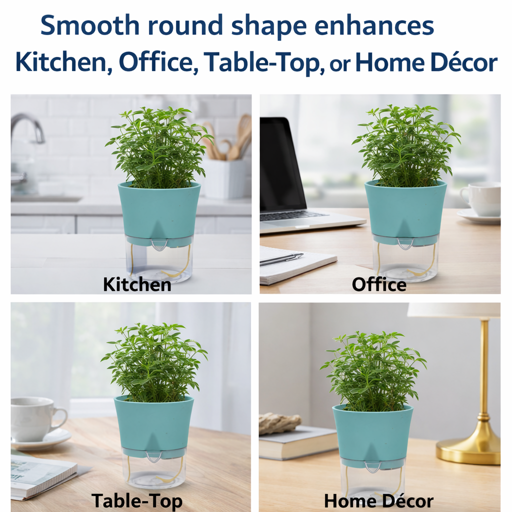 Austin 4" Round Minimalist Planter Pots (Set of 4)