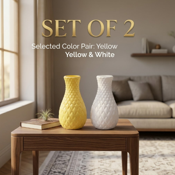 Elegant Beauty Planter Vase Set of 2 - Premium Mix Color Decorative Pots