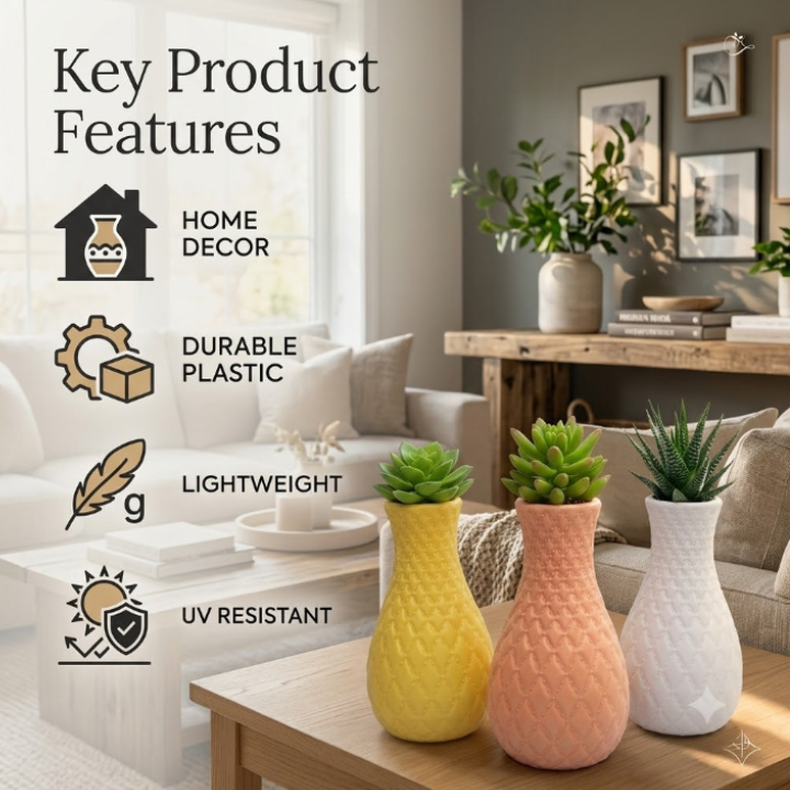Elegant Beauty Planter Vase Set of 2 - Premium Mix Color Decorative Pots