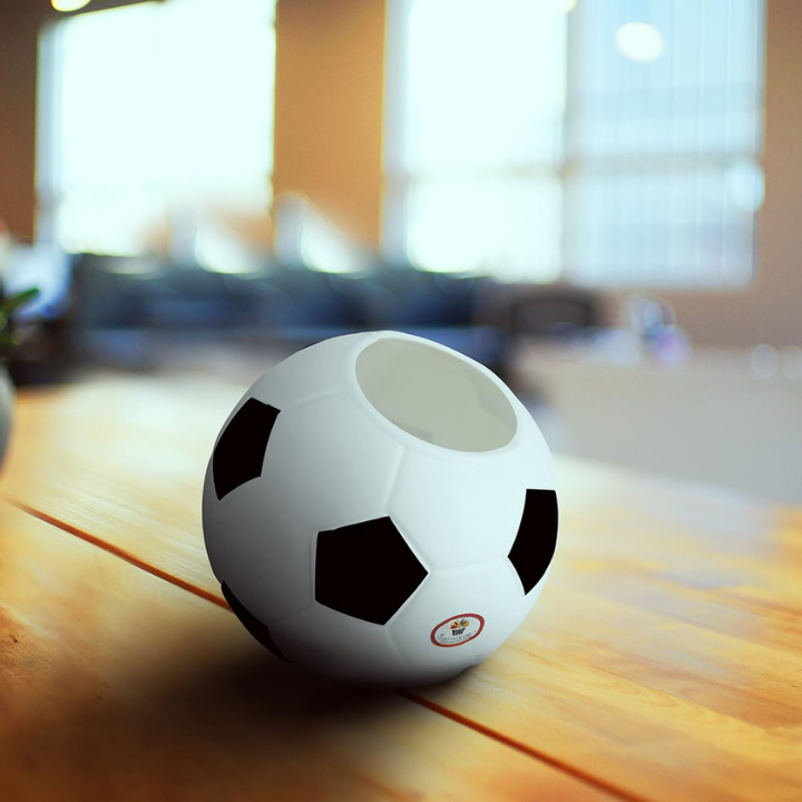 7.8 inch (20 cm) Football Round Planter UV Resistant, Lightweight White Pot (Indoor/Outdoor)