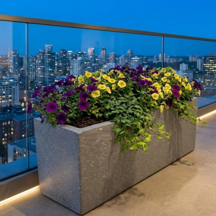 Jaguar France 36 inch (91 cm) Grey Granite Floor Planter