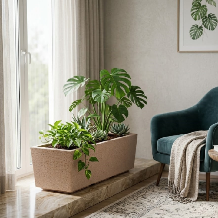Jaguar France 36 inch (91 cm) Grey Granite Floor Planter