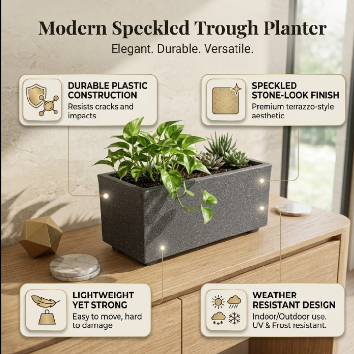 Jaguar France 24 inch (61 cm) Grey Granite Planter