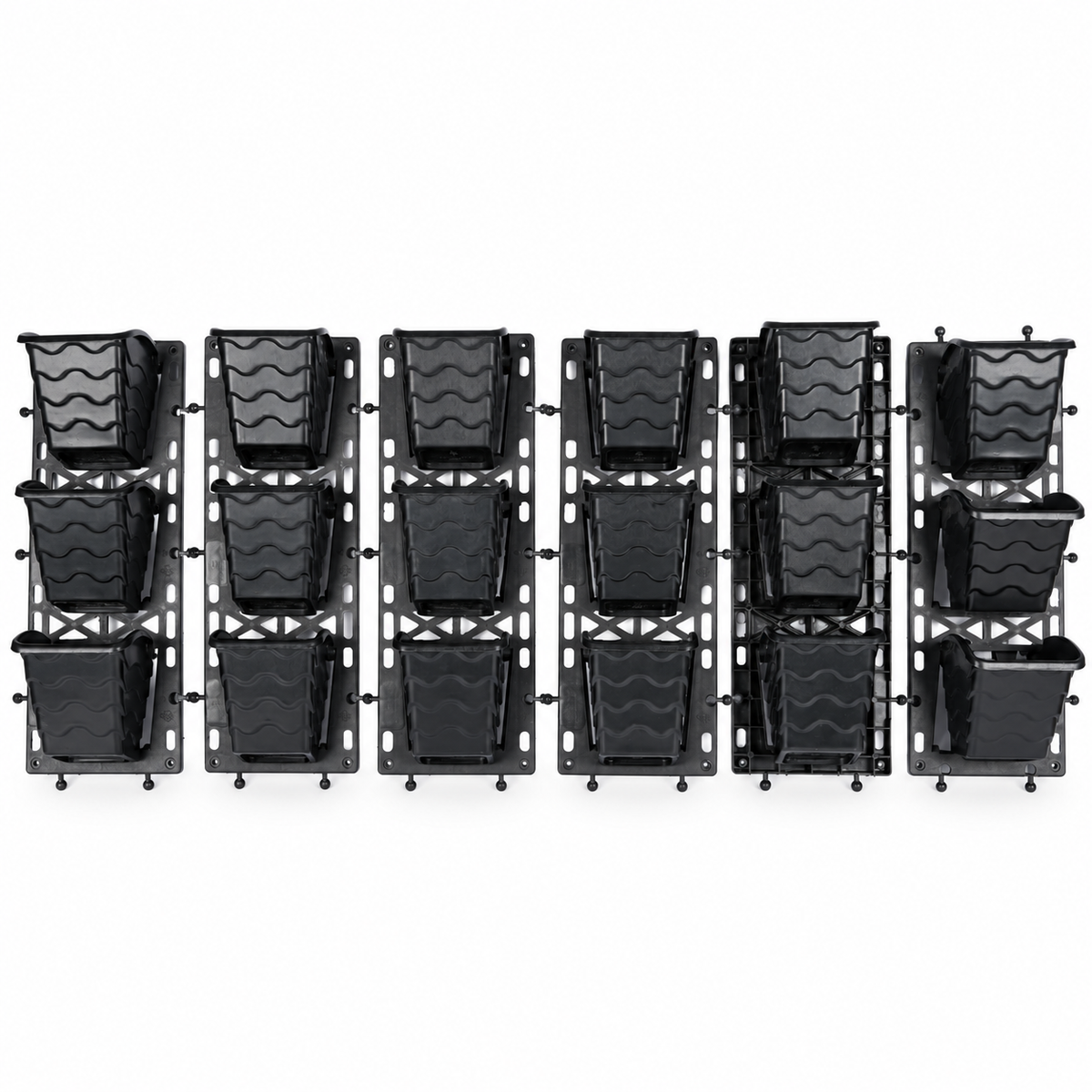 Vertical Garden Wall Planter Small – 6-Tier Hanging Pot Rack (6×18 Inch) | Self-Draining Black Plastic Planters for Indoor/Outdoor Wall Decor