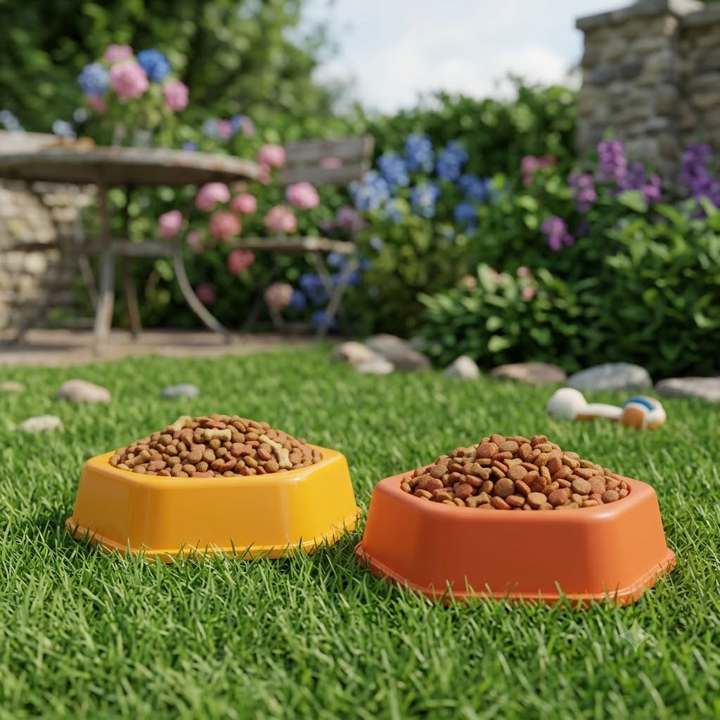 Pet Feeding Bowl – Anti-Slip Octagonal Base, 6.5 Inch (Set of 2)