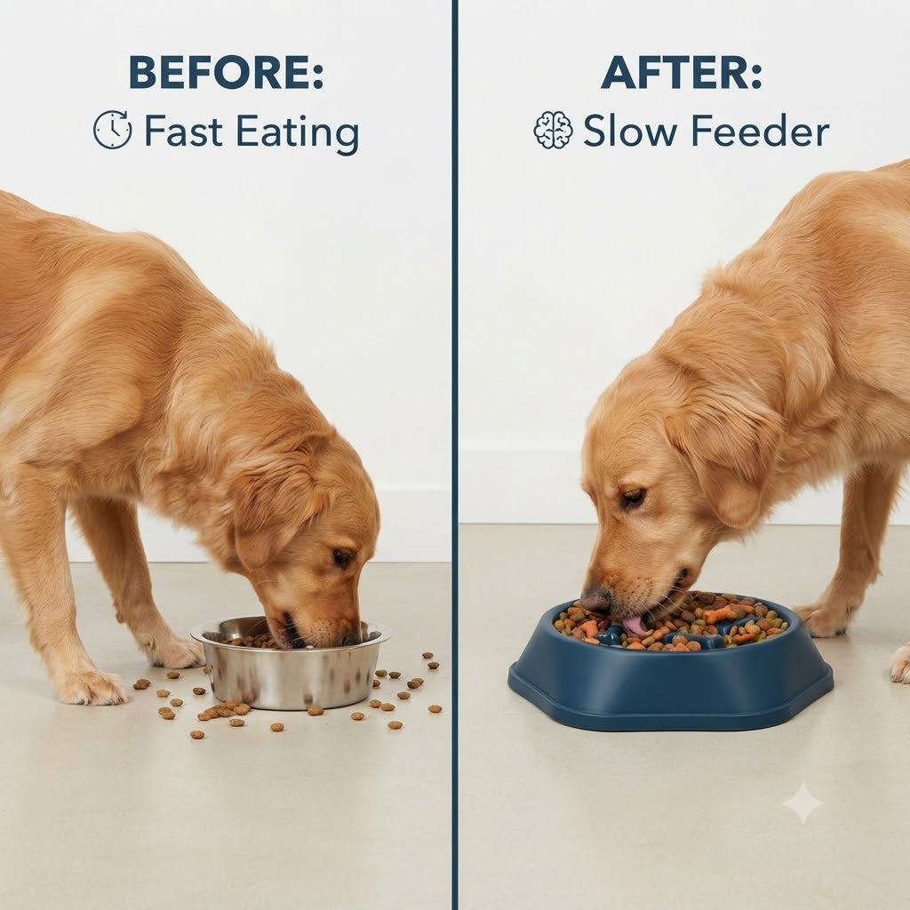 Slow Feeder Dog & Cat Bowl – 9 Inch Anti-Choking Puzzle Bowl for Fast Eaters