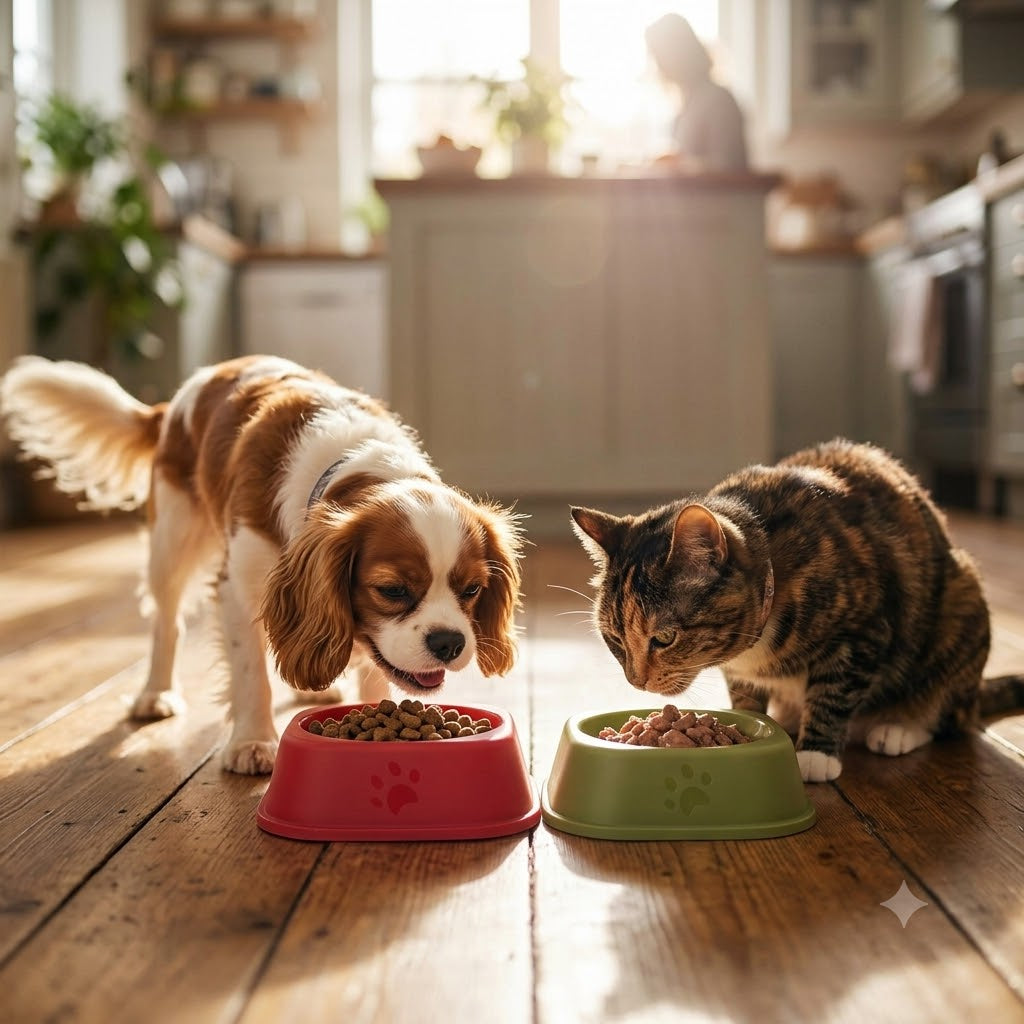 Square Pet Bowl Set, 6-Inch (Pack of 2) – Anti-Slip Food & Water Feeder for Cats & Small Dogs