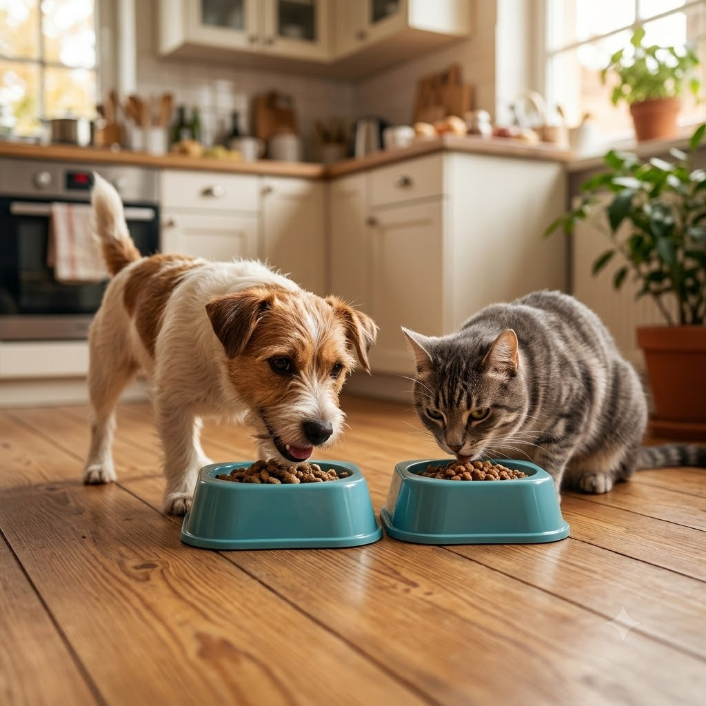 Square Pet Bowl Set, 6-Inch (Pack of 2) – Anti-Slip Food & Water Feeder for Cats & Small Dogs