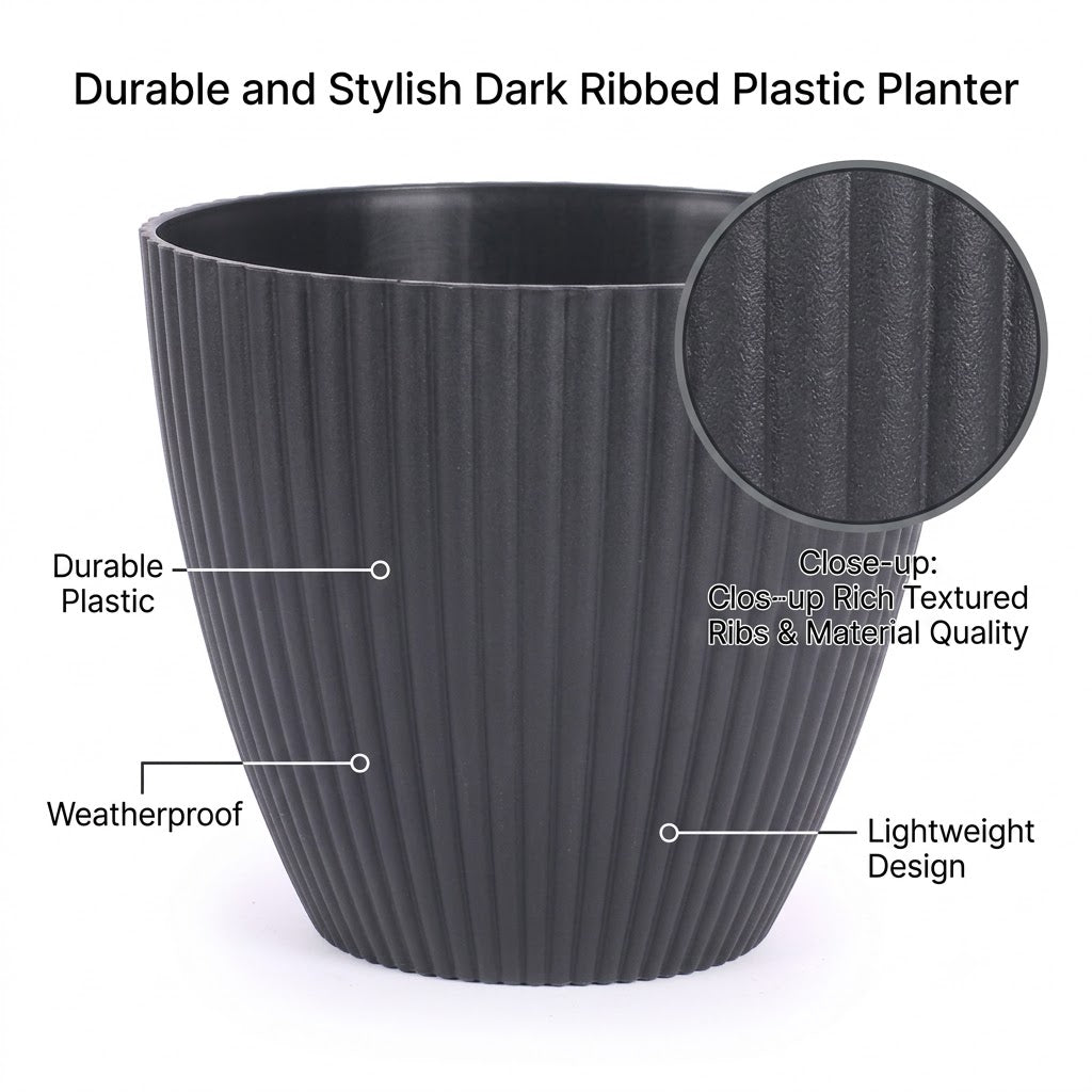 7 Inch (17.78 cm) Unique Design Round Shape Grand Planter Flower Pot Suitable for Indoor and Outdoor Use for Home/Office/Table/Garden/Balcony Decoration – Set of 5