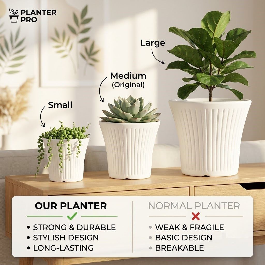 12 Inch Tancy Round Flower Pots  Set of 4