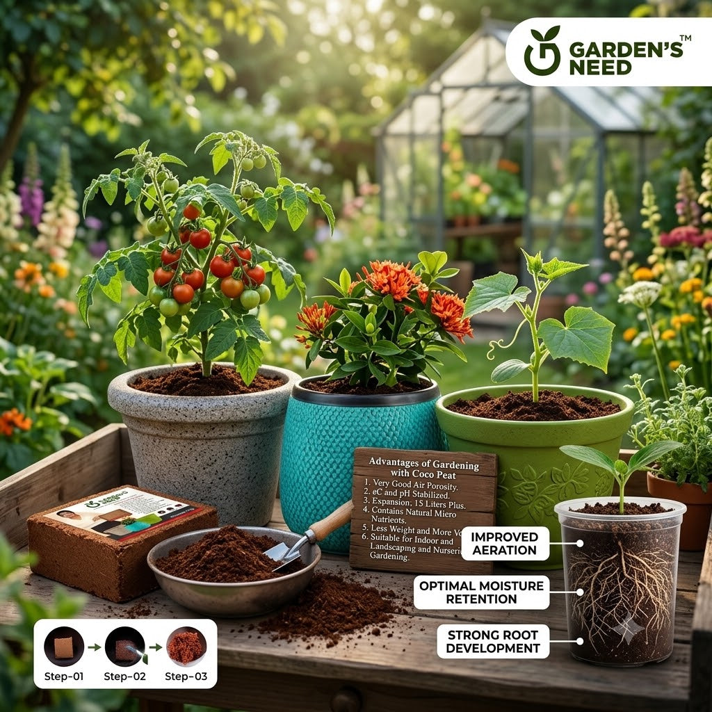Brown Cocopeat Block 1 Kg  Natural Compost And Fertilizer for Indoor/Outdoor Gardening