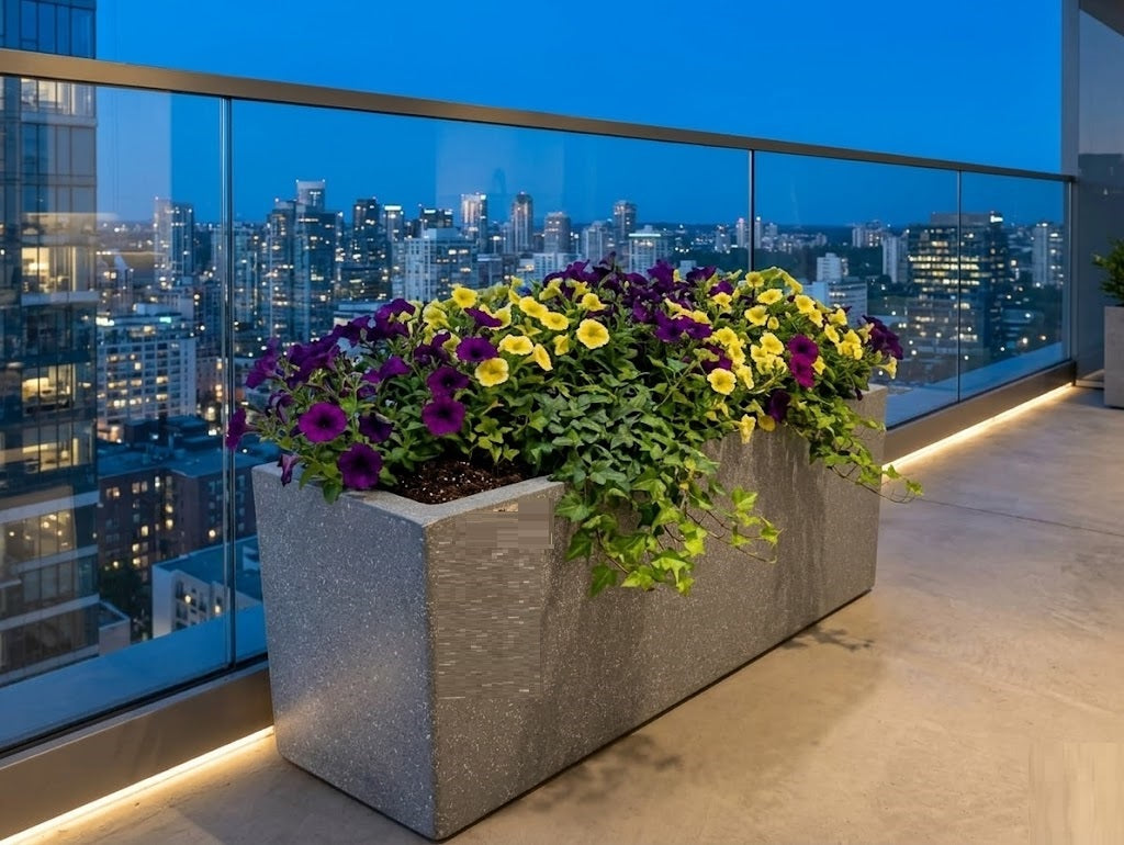 Elevate Your Space with the Jaguar France 24" Grey Granite Pot – Timeless Elegance for Modern Homes