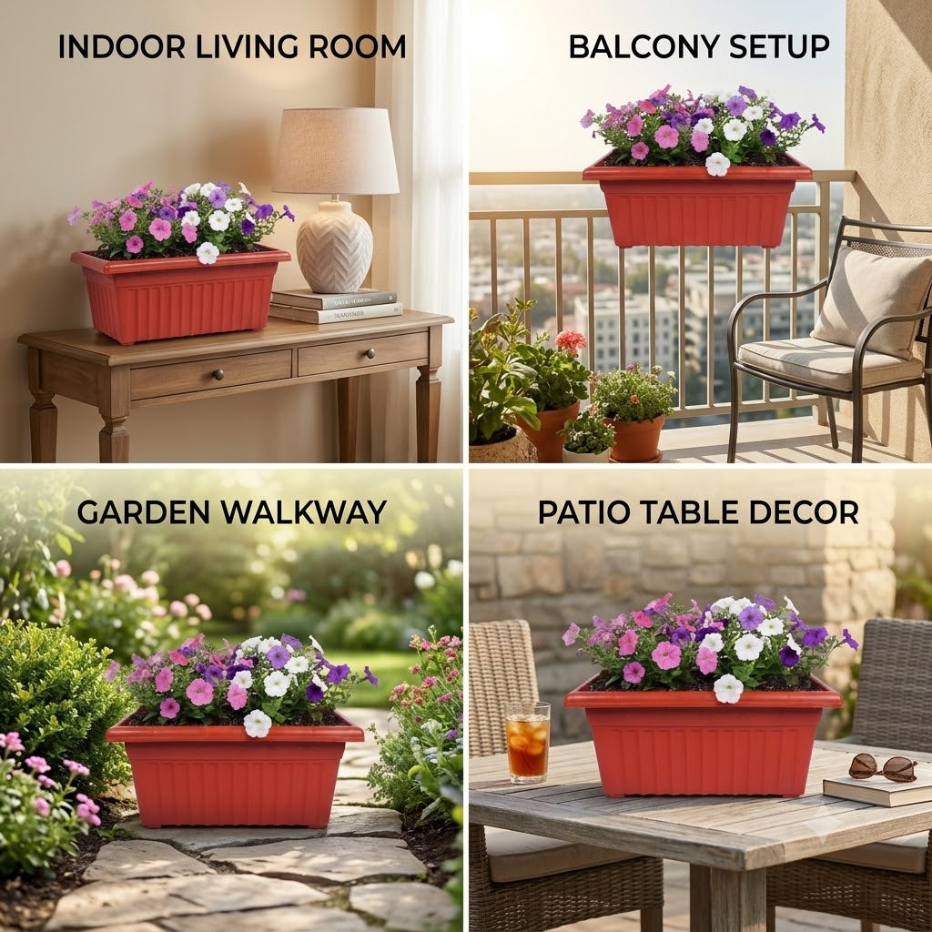 Victor Flora Pot with Bottom Tray, 24 inch (61 cm) - Set of 4
