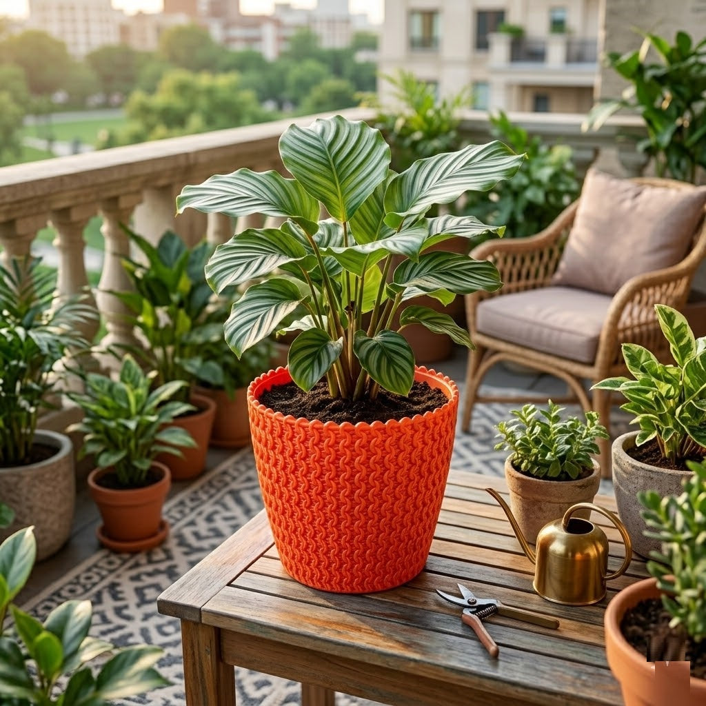 7 Inch Poppy Round Flower Pots  Set of 7