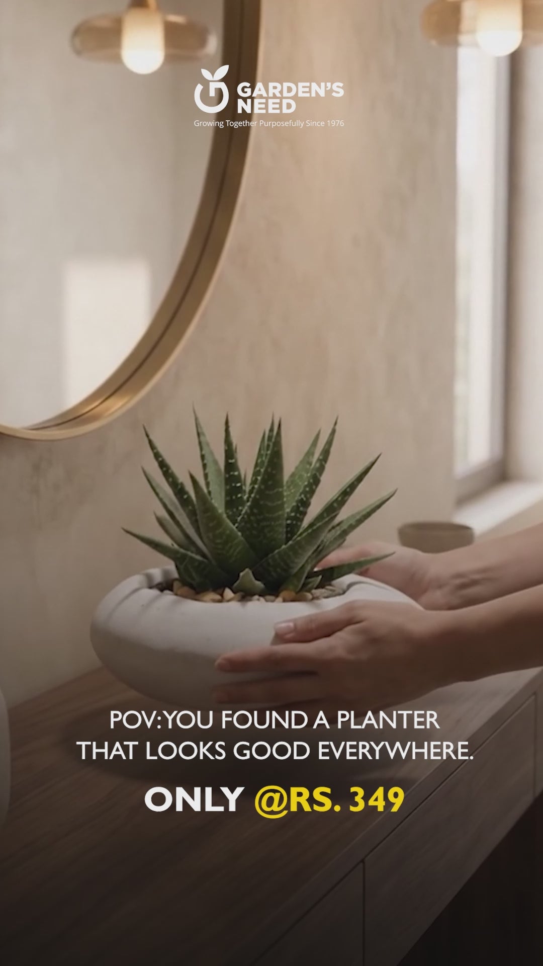Pabble 12 inch (30 cm) Pebble-Textured Planter - White UV-Resistant Pot (Indoor/Outdoor)
