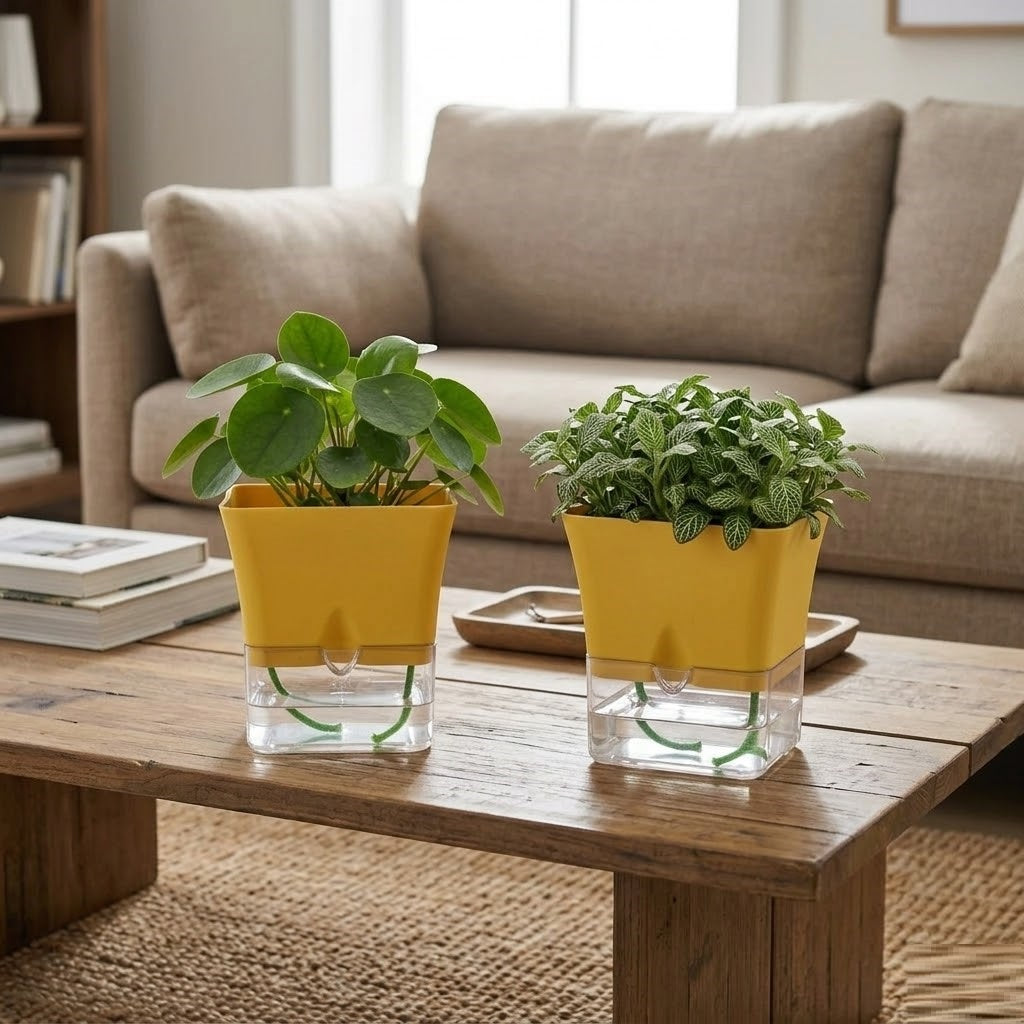 Austin 5-Inch Square Plant Pots Set of 2