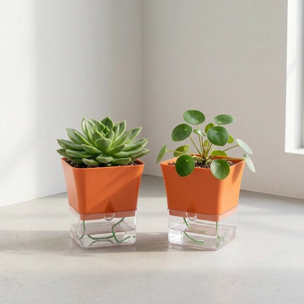 Austin 5-Inch Square Plant Pots Set of 2